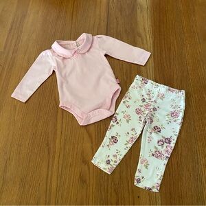 JoJo Maman Bebe Pink and Floral Kids Matching Set